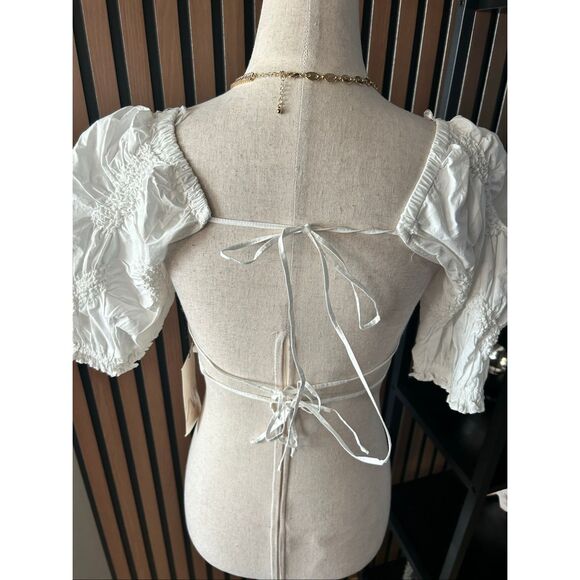 Zara NWT white tank top crop top cut out back size XS - Picture 3 of 7